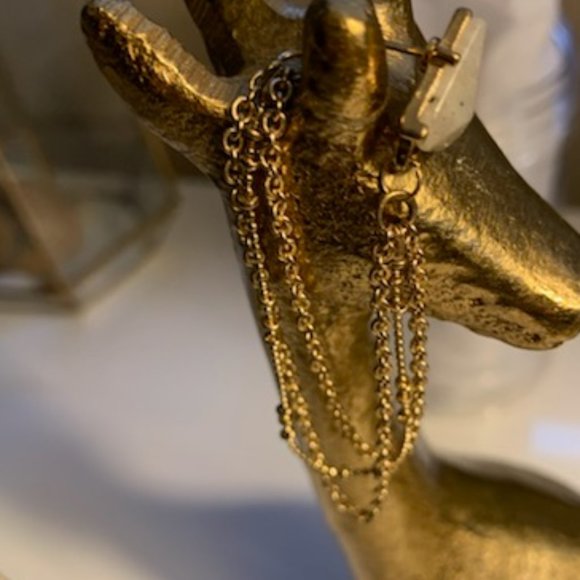 Gold Tone back Prong Earrings - Picture 5 of 10